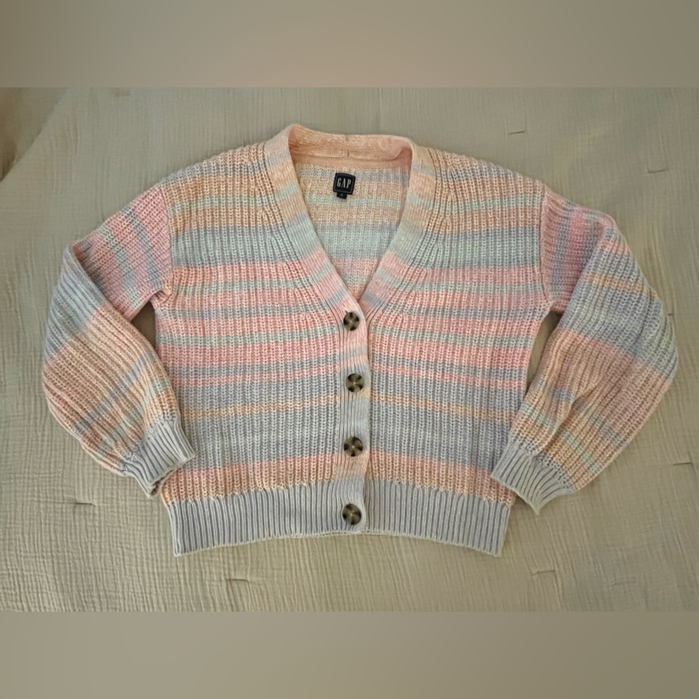 GAP Multicolor Striped Cardigan Sweater